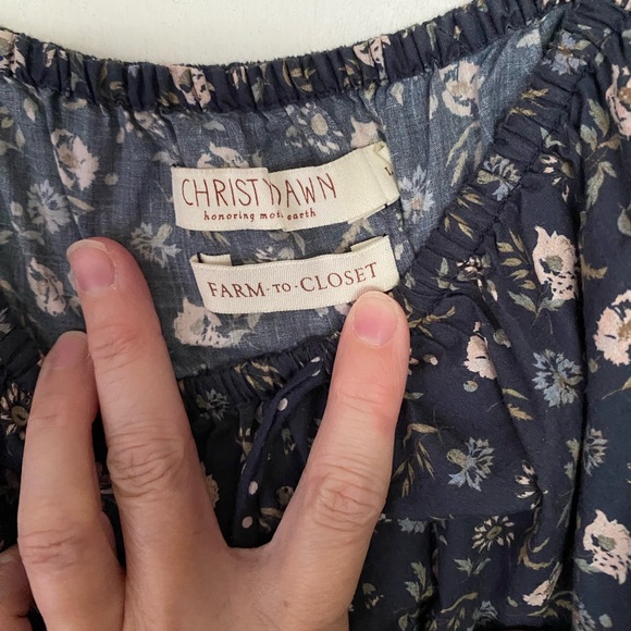 Christy Dawn Navy Floral Long Sleeve Dress - Picture 3 of 4